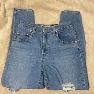 Levi's Levi Strauss SilverTab Mom Jeans Women's Size 28 Blue Distressed/ Ripped